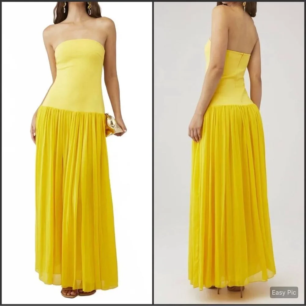 Elliatt | Dresses | Nwtelliatt Yellow Drop Waist Maxi Gown Dress Size Xs |  Poshmark
